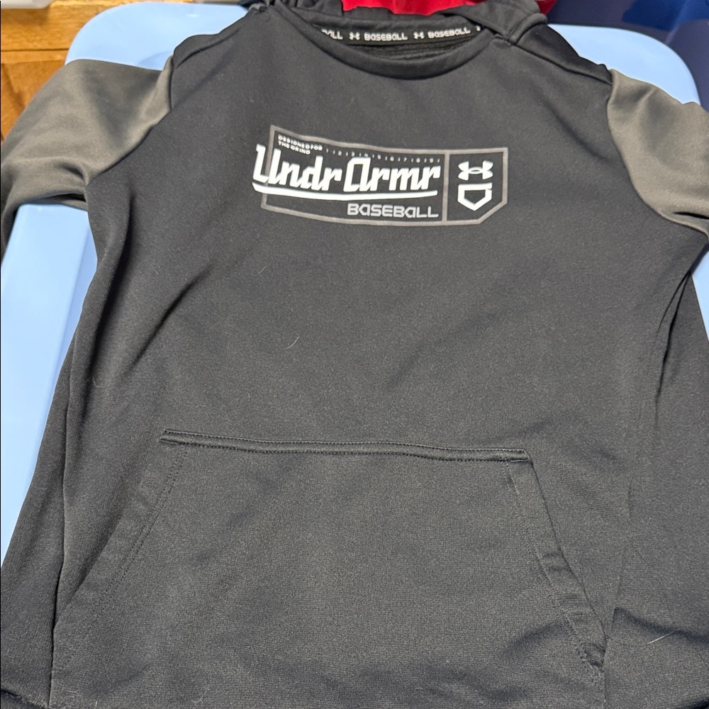 Under Armour Gray and Black Baseball Hoodie